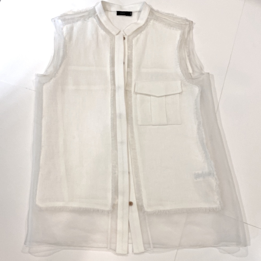 JOSEPH WHITE LINEN & ORGANZA VERY SPECIAL TOP ONLY FOR THE MOST OUTGOING…